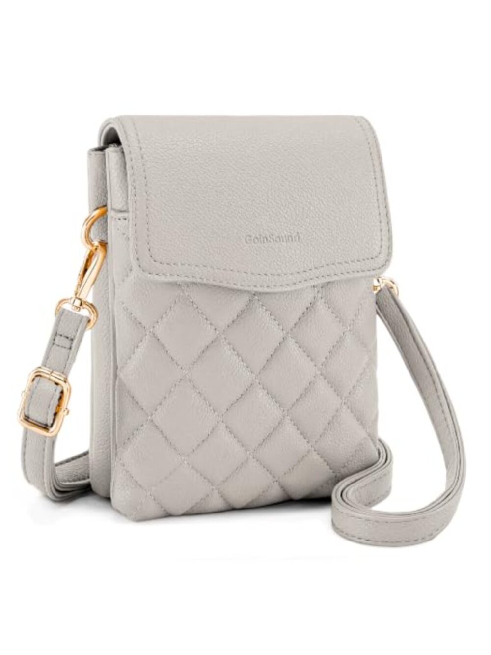 Quilted Leather Crossbody Purse with Chain Strap